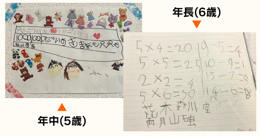 子どもが書いた字